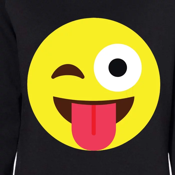 Emoticon Winking Face With Tongue Womens California Wash Sweatshirt