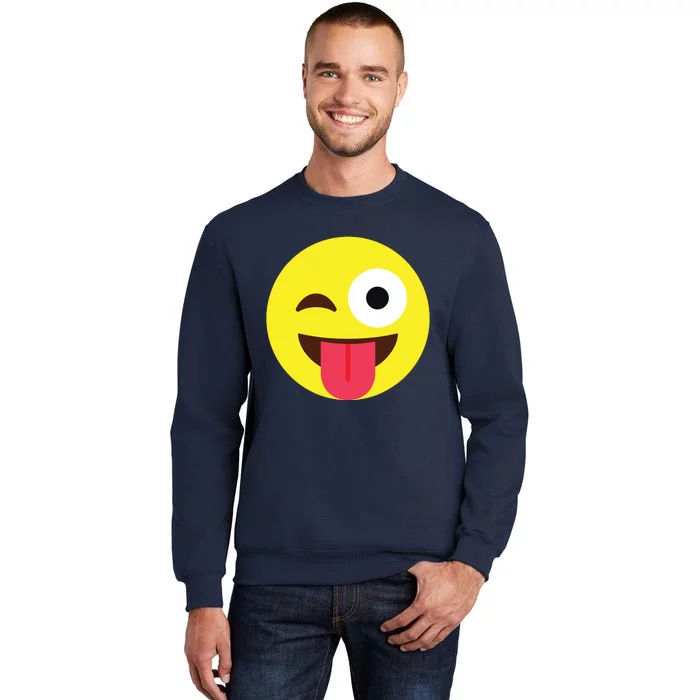 Emoticon Winking Face With Tongue Tall Sweatshirt