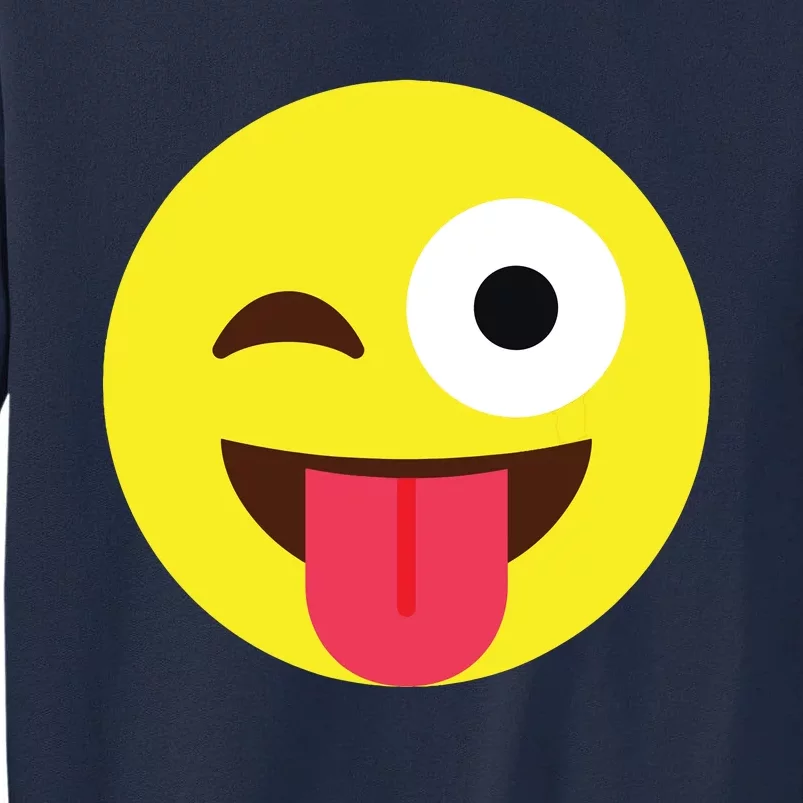 Emoticon Winking Face With Tongue Tall Sweatshirt