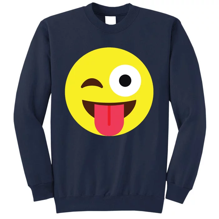 Emoticon Winking Face With Tongue Tall Sweatshirt