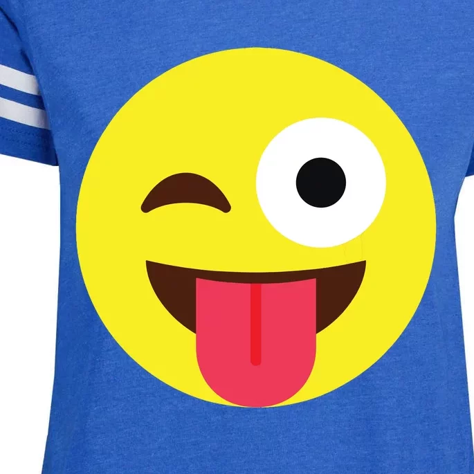 Emoticon Winking Face With Tongue Enza Ladies Jersey Football T-Shirt