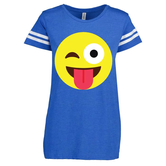 Emoticon Winking Face With Tongue Enza Ladies Jersey Football T-Shirt