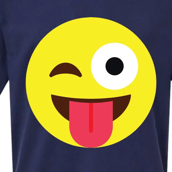 Emoticon Winking Face With Tongue Sueded Cloud Jersey T-Shirt