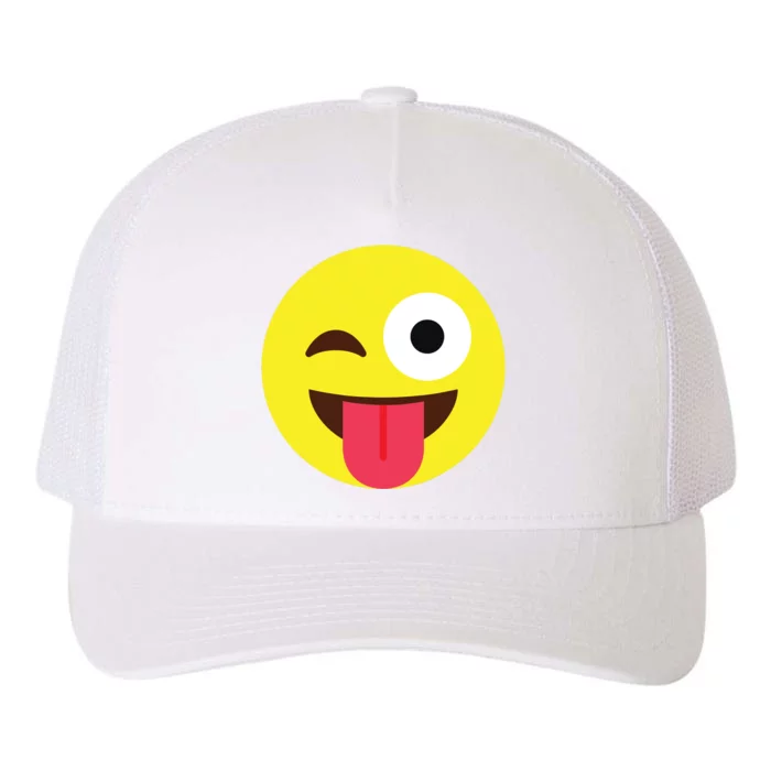 Emoticon Winking Face With Tongue Yupoong Adult 5-Panel Trucker Hat