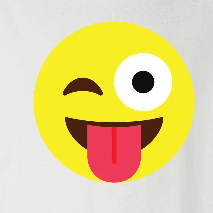 Emoticon Winking Face With Tongue Toddler Long Sleeve Shirt