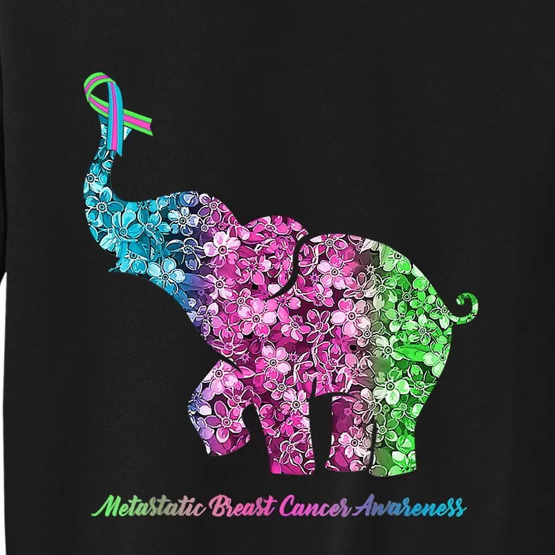 Elephant With Flower Metastatic Breast Cancer Awareness Tall Sweatshirt