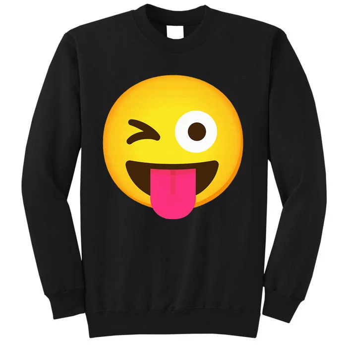 Emoticon Winking Face With Stuck Out Tongue And Winking Eye Sweatshirt