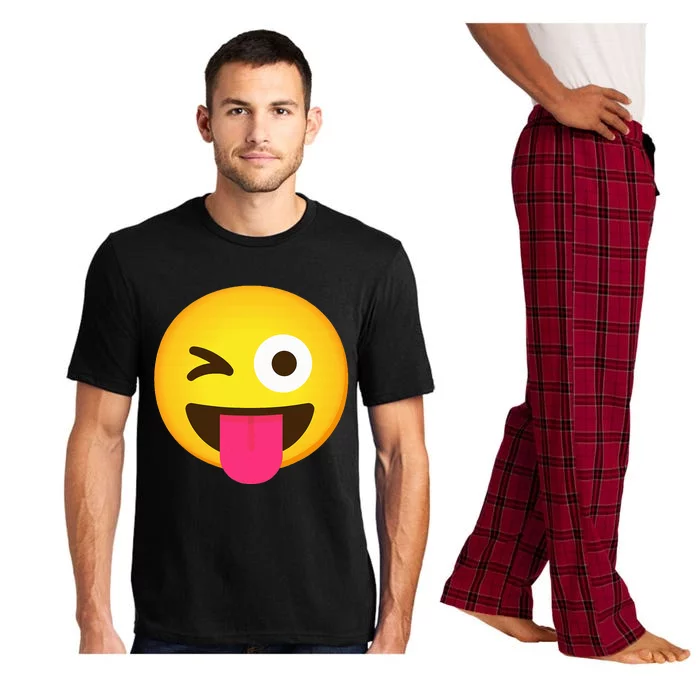 Emoticon Winking Face With Stuck Out Tongue And Winking Eye Pajama Set