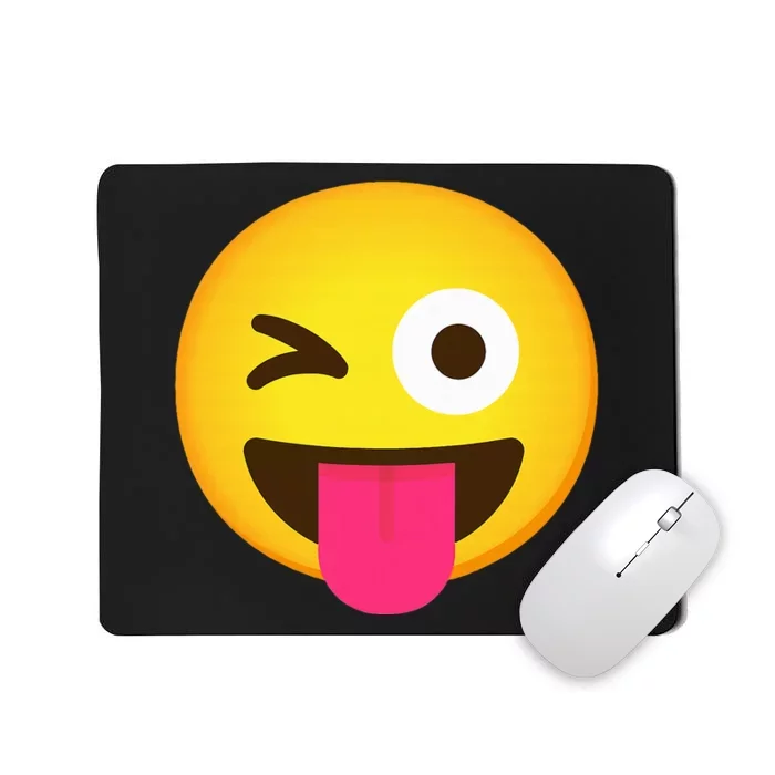 Emoticon Winking Face With Stuck Out Tongue And Winking Eye Mousepad