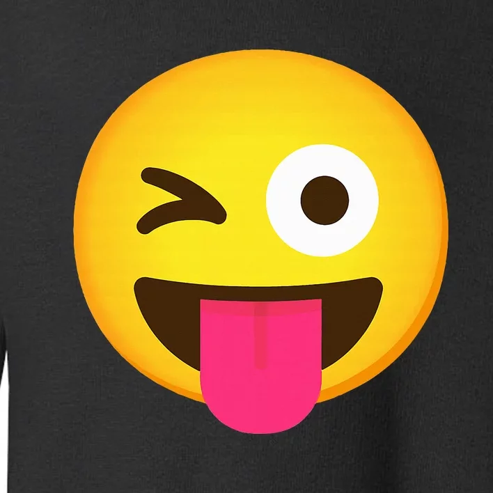 Emoticon Winking Face With Stuck Out Tongue And Winking Eye Toddler Sweatshirt