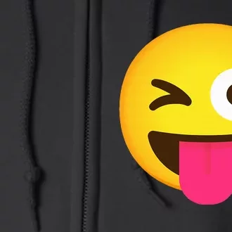 Emoticon Winking Face With Stuck Out Tongue And Winking Eye Full Zip Hoodie