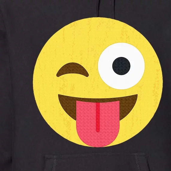 Emoticon Winking Face With Tongue Premium Hoodie