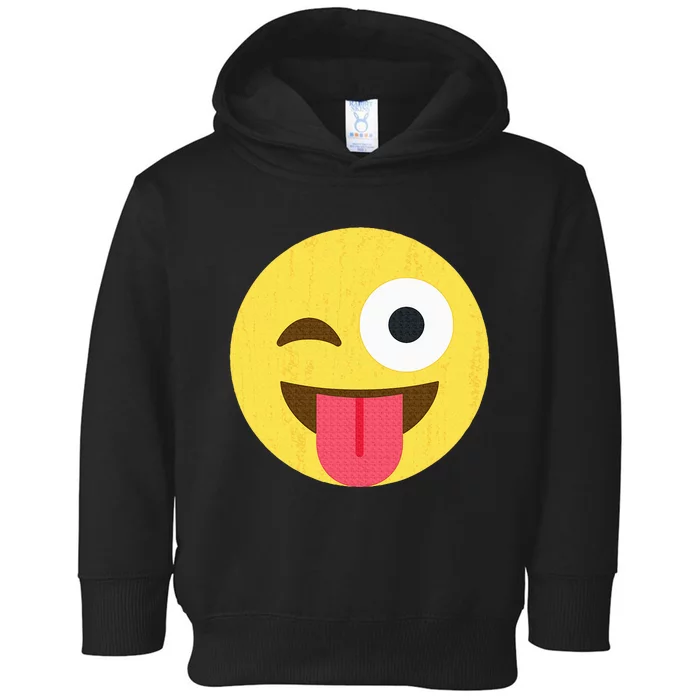 Emoticon Winking Face With Tongue Toddler Hoodie