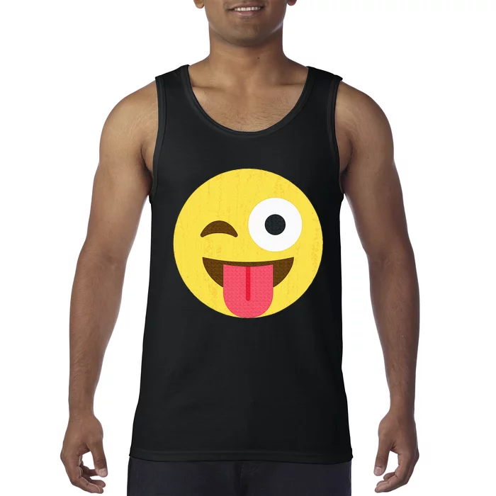 Emoticon Winking Face With Tongue Tank Top