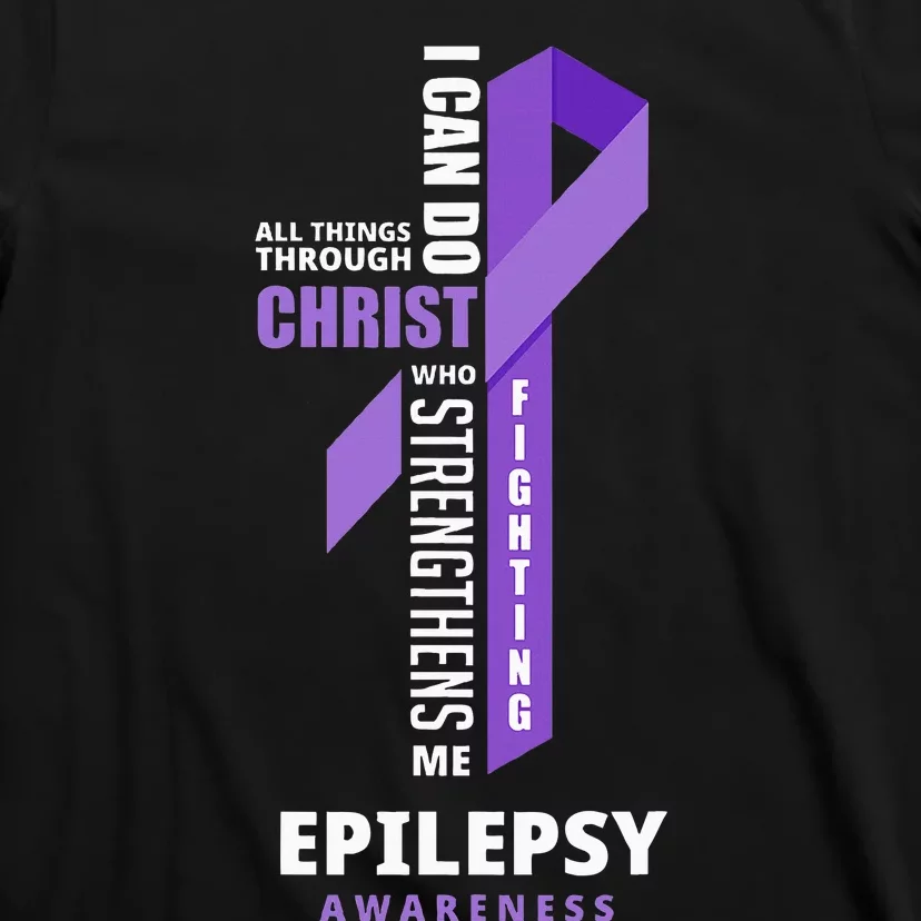 Epilepsy Warrior God Jesus Christ Epilepsy Awareness T-Shirt