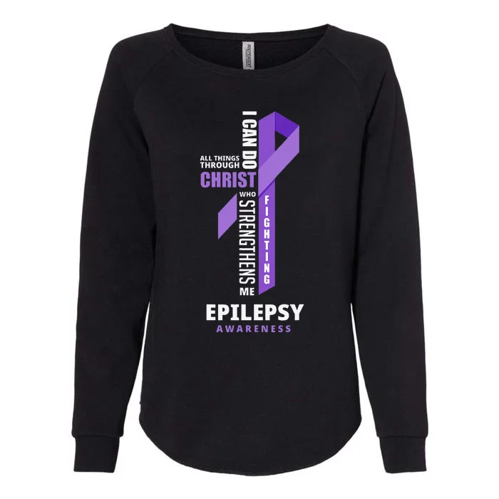 Epilepsy Warrior God Jesus Christ Epilepsy Awareness Womens California Wash Sweatshirt