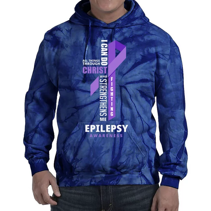 Epilepsy Warrior God Jesus Christ Epilepsy Awareness Tie Dye Hoodie