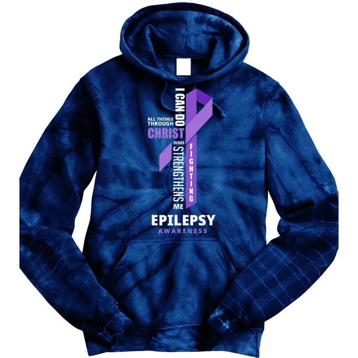 Epilepsy Warrior God Jesus Christ Epilepsy Awareness Tie Dye Hoodie