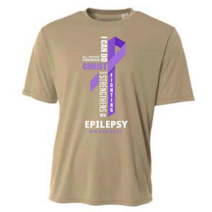 Epilepsy Warrior God Jesus Christ Epilepsy Awareness Cooling Performance Crew T-Shirt