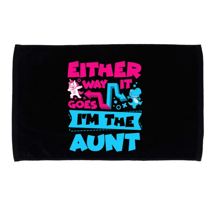 Either Way It Goes I'm The Aunt Gender Reveal Announcement Microfiber Hand Towel