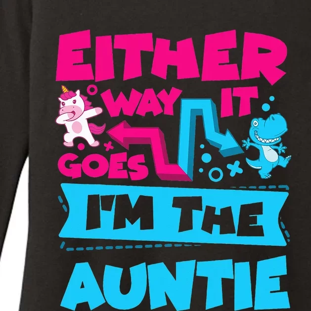 Either Way It Goes I'm The Auntie Gender Reveal Announcement Womens CVC Long Sleeve Shirt