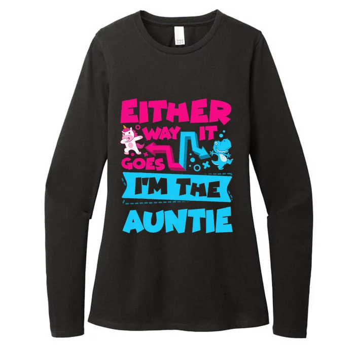 Either Way It Goes I'm The Auntie Gender Reveal Announcement Womens CVC Long Sleeve Shirt