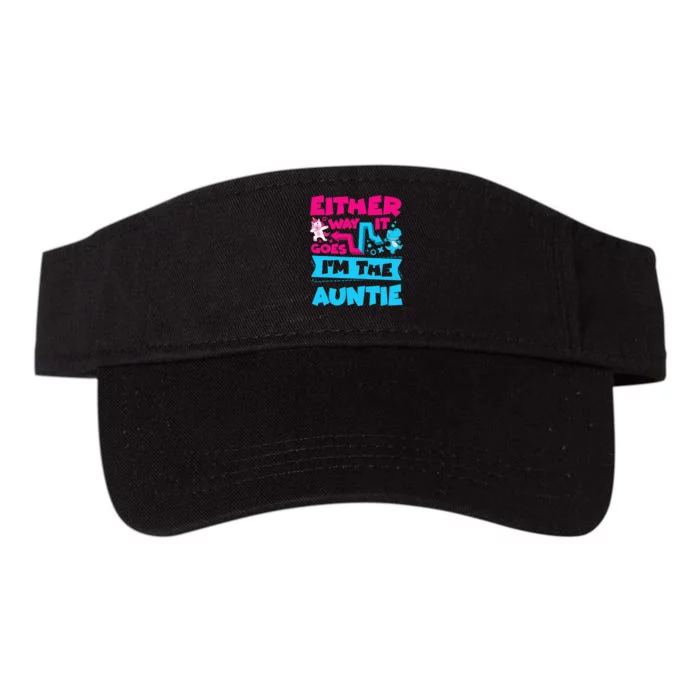 Either Way It Goes I'm The Auntie Gender Reveal Announcement Valucap Bio-Washed Visor