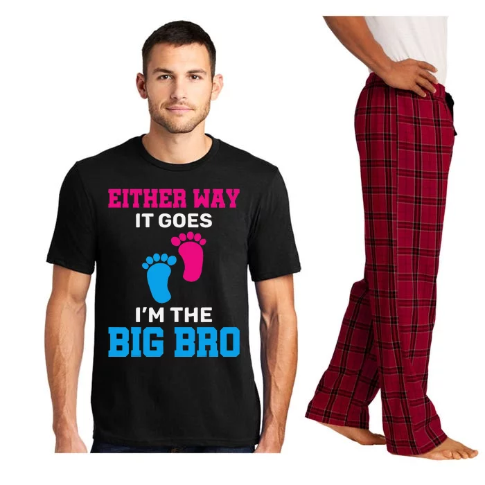 Either Way It Goes I'm The Big Bro Gender Reveal Big Brother Pajama Set