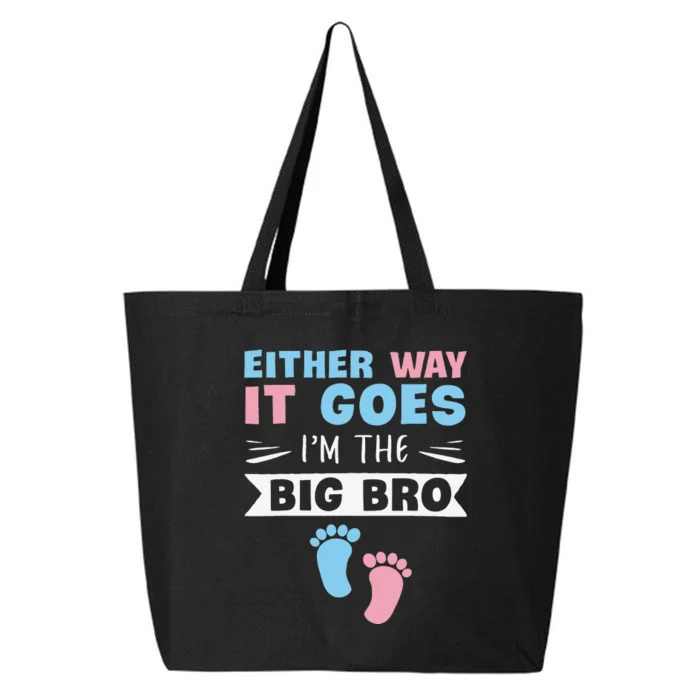 Either Way It Goes I'm The Big Bro Gender Reveal Brother 25L Jumbo Tote