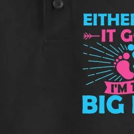 Either Way It Goes I'm The Big Bro Gender Reveal Party Baby Dry Zone Grid Performance Polo