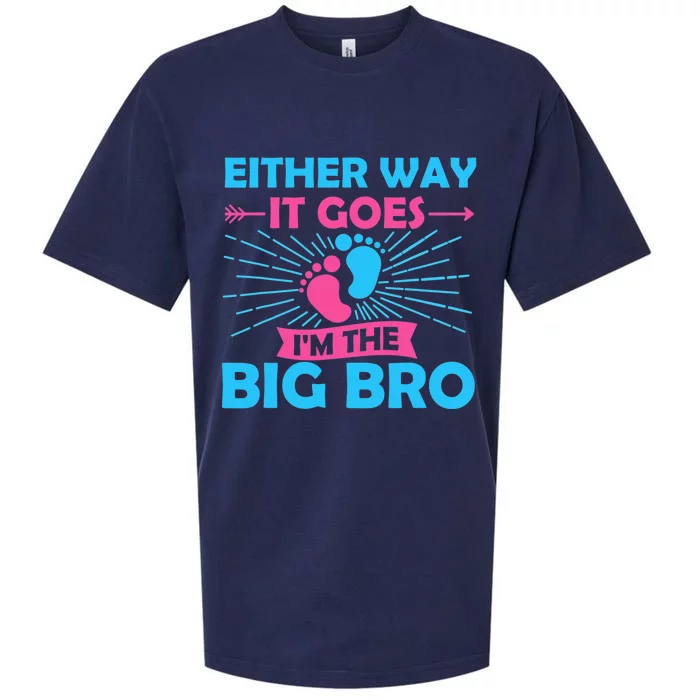 Either Way It Goes Im The Big Bro Gender Reveal Party Baby Sueded Cloud Jersey T-Shirt