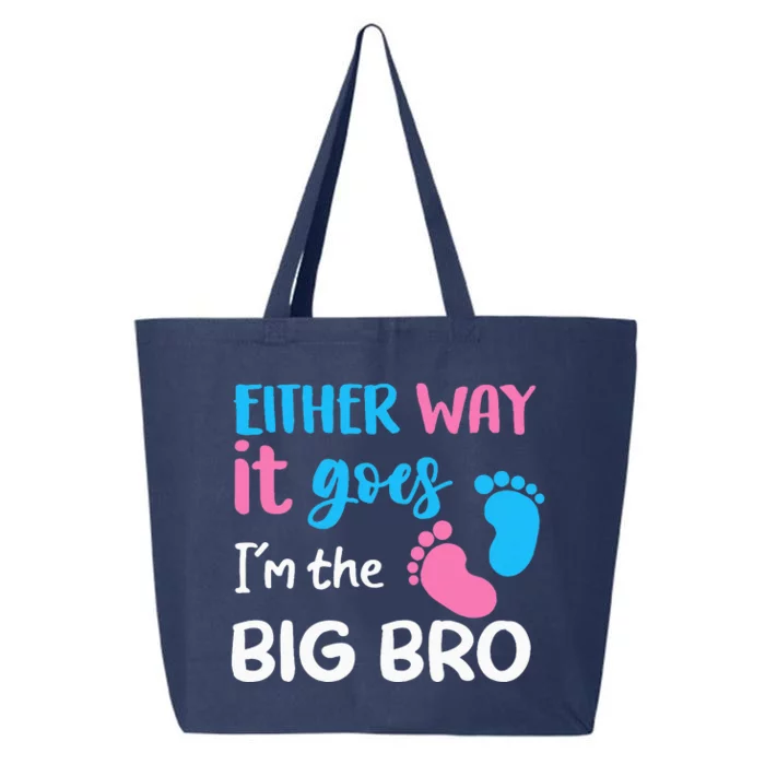 Either Way It Goes I'm The Big Bro Gender Reveal Brother 25L Jumbo Tote