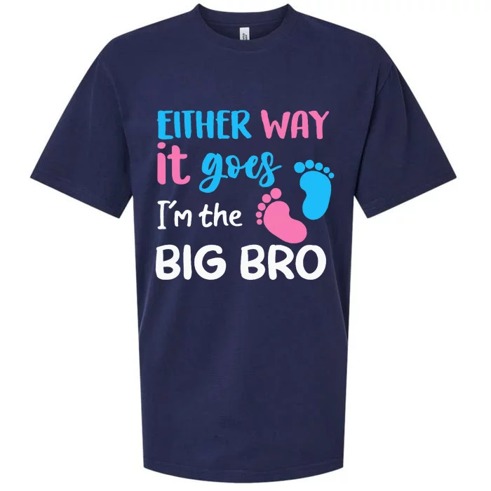 Either Way It Goes I'm The Big Bro Gender Reveal Brother Sueded Cloud Jersey T-Shirt