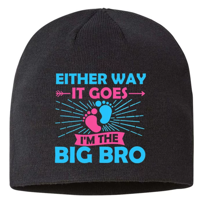 Either Way It Goes Im The Big Bro Gender Reveal Party Baby 8 1/2in Sustainable Knit Beanie