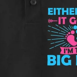 Either Way It Goes Im The Big Bro Gender Reveal Party Baby Dry Zone Grid Performance Polo