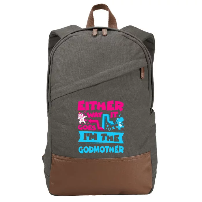 Either Way It Goes Im The Godmother Gender Reveal Baby Cotton Canvas Backpack