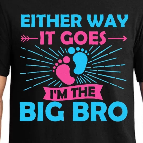 Either Way It Goes Im The Big Bro Gender Reveal Party Baby Pajama Set