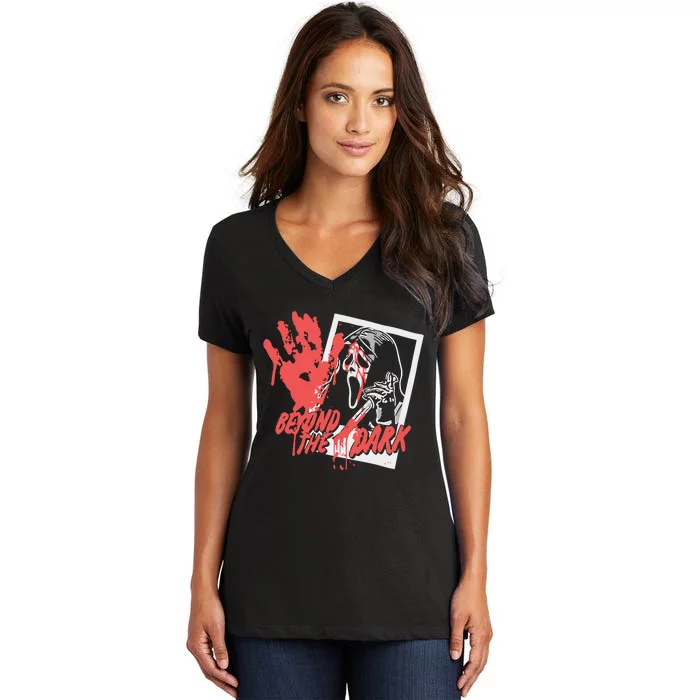 Exploring With Josh Beyond The Dark The Halloween Ghostface Women's V-Neck T-Shirt