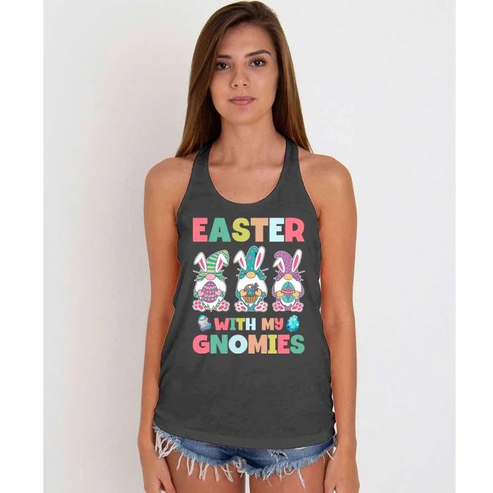 Easter With My Gnomies Happy Easter Day Women's Knotted Racerback Tank