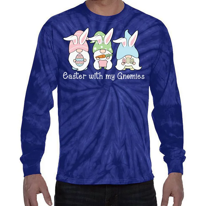 Easter With My Gnomies Cute Spring Tie-Dye Long Sleeve Shirt