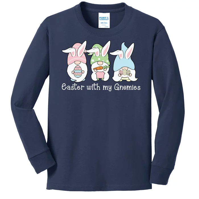 Easter With My Gnomies Cute Spring Kids Long Sleeve Shirt