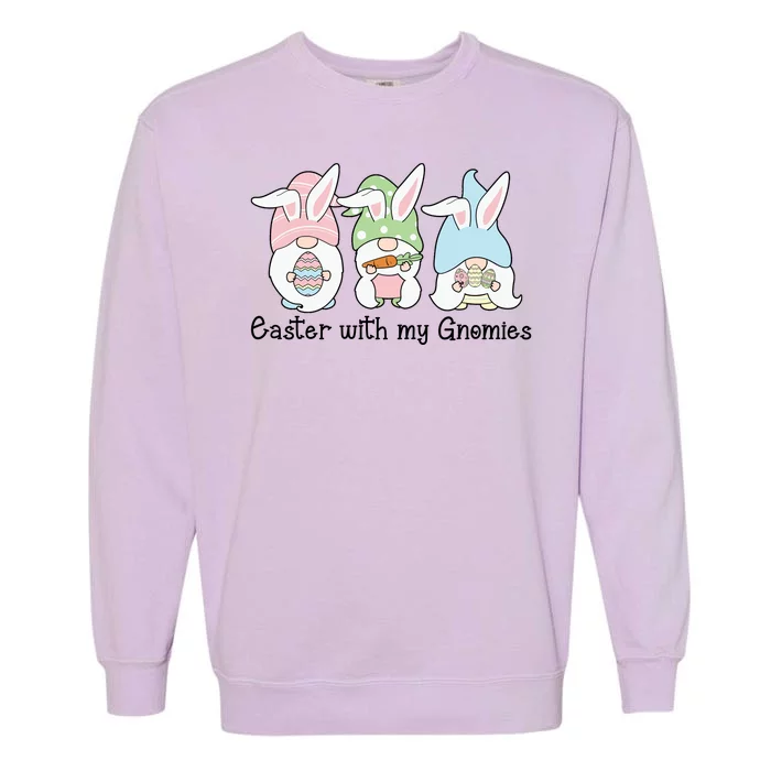 Easter With My Gnomies Cute Spring Garment-Dyed Sweatshirt