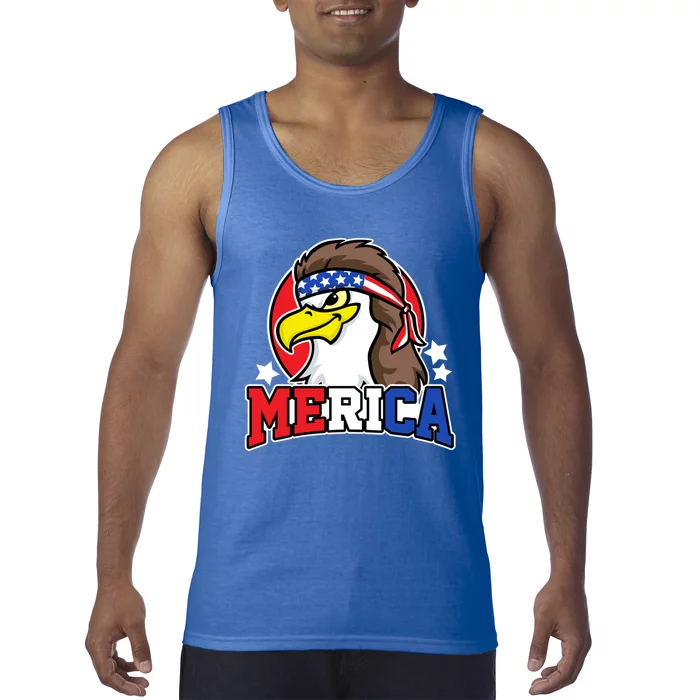 Eagle With Mullet Merica 4th Of July Usa America Rocker Gift Tank Top