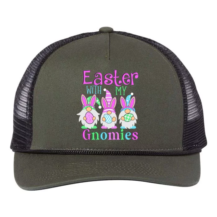 Easter With My Gnomies Retro Rope Trucker Hat Cap