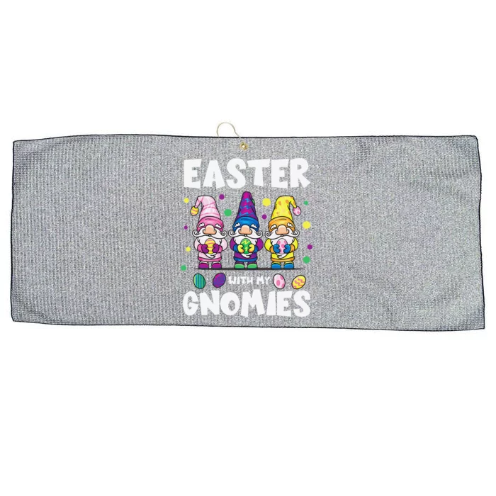 Easter With My Gnomies Cute Gnomes Egg Hunt Matching Group Large Microfiber Waffle Golf Towel