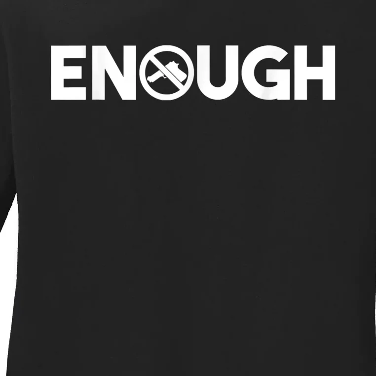 Enough Wear Orange End Gun Violence Ladies Long Sleeve Shirt