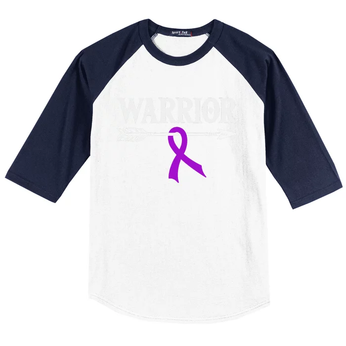 Epilepsy Warrior Purple Arrow Ribbon Baseball Sleeve Shirt