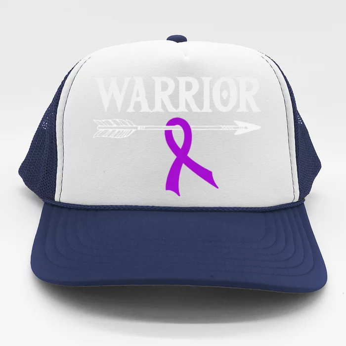 Epilepsy Warrior Purple Arrow Ribbon Trucker Hat