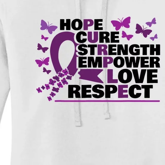 Epilepsy Warrior Purple Ribbon Butterfly Women's Pullover Hoodie