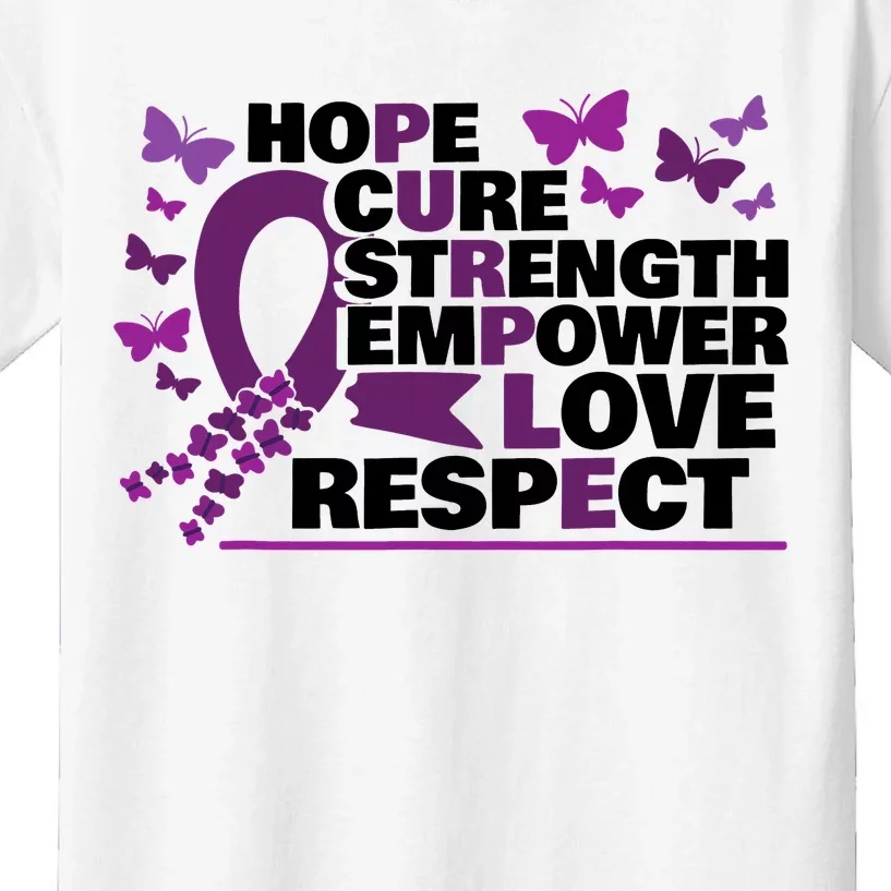 Epilepsy Warrior Purple Ribbon Butterfly Kids T-Shirt